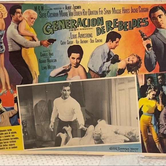 1959 The Beat Generation FLAWS Card Movie Poster Spanish version - Picture 3 of 16